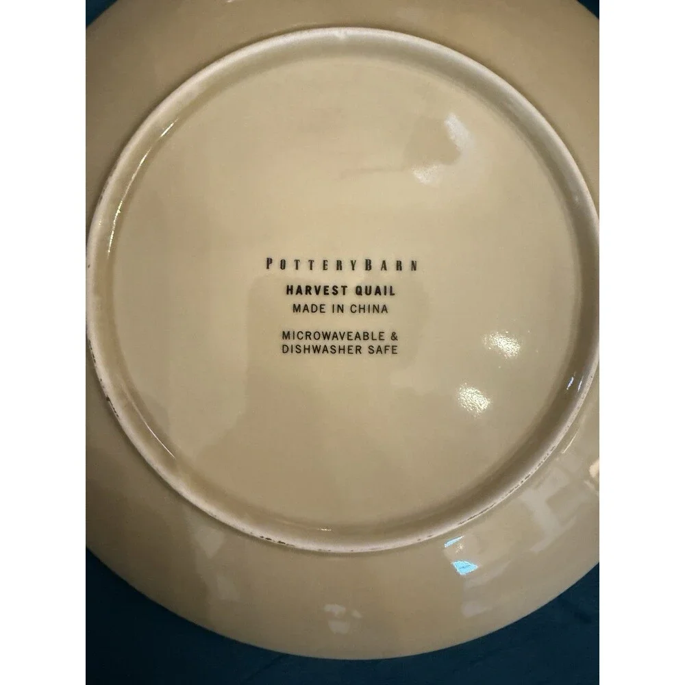 Set of 3 Pottery Barn Harvest Quail Luncheon Salad Plates 9